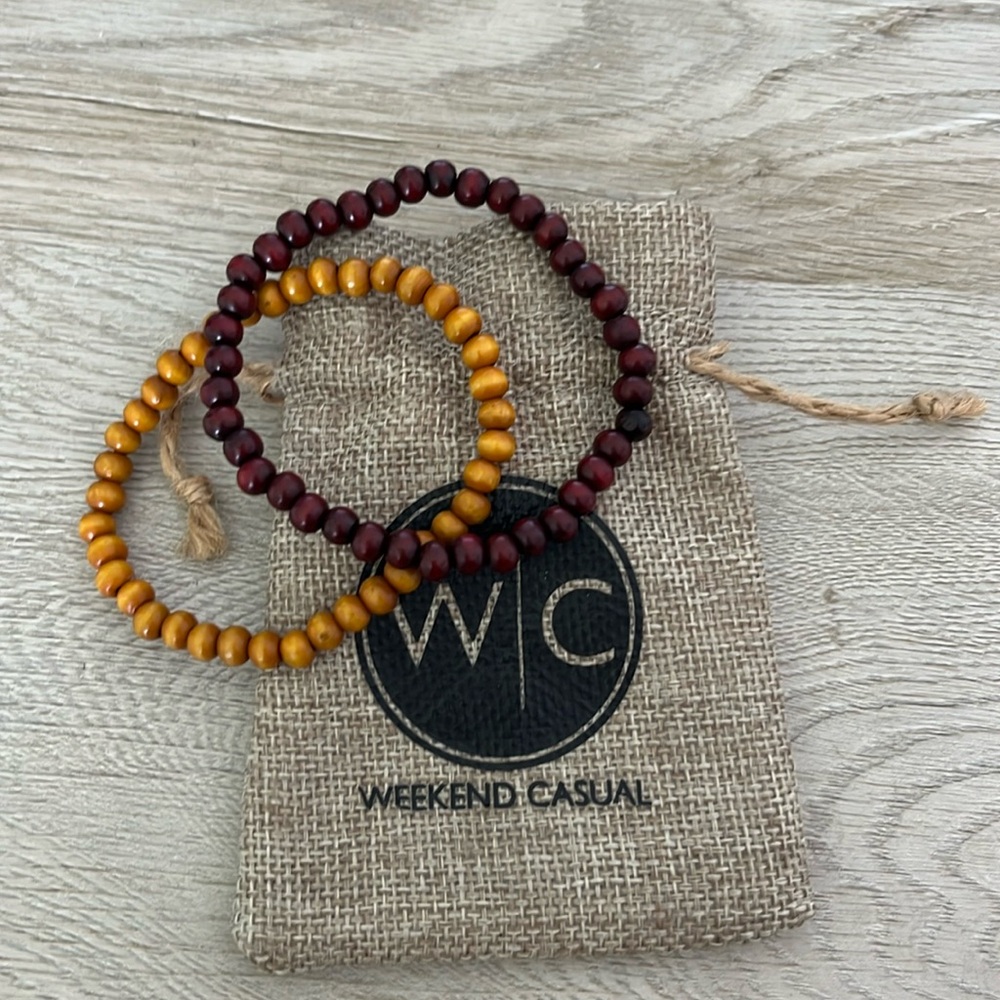Weekend Casual Wooden Stretch Bracelets
